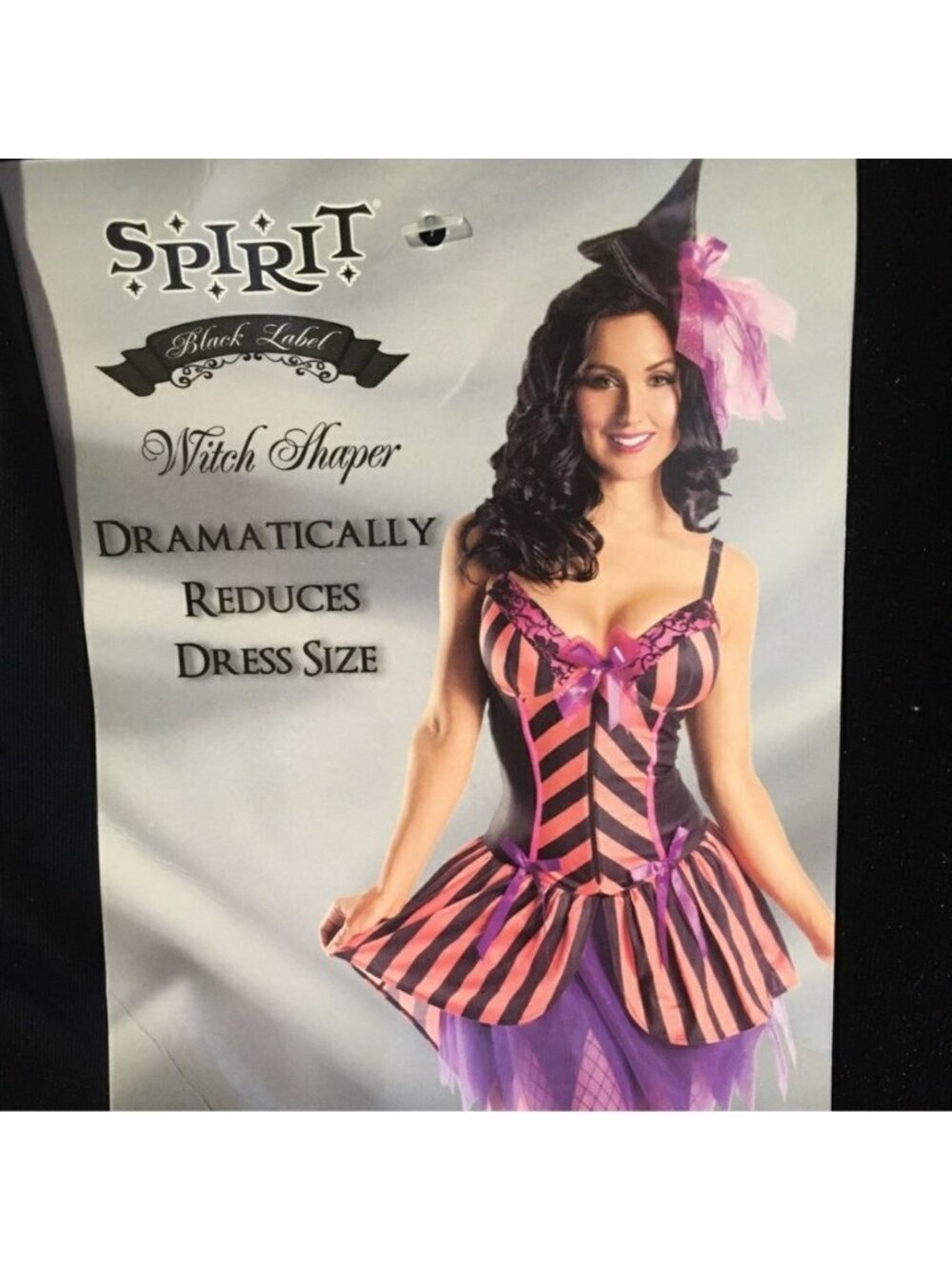 Spirit Women XL Sexy Witch Shaper Halloween Costume Gloves Pink & Black Black La